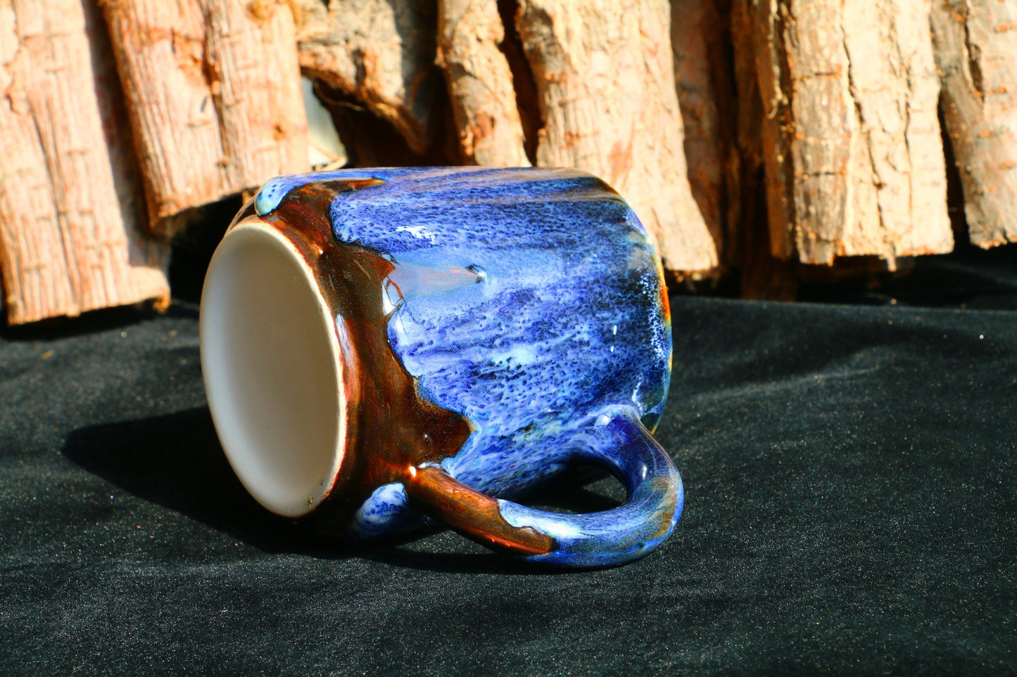 Ceramic Coffee Mug Handmade, Quiet Blue Personalized Pottery Mug
