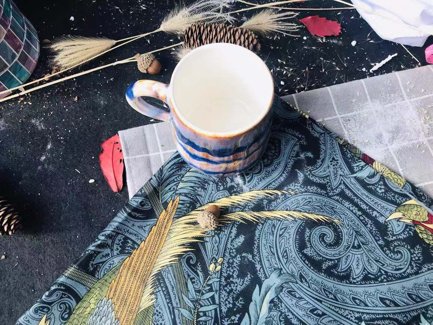 Ceramic Coffee Mug Handmade, Rainbow Personalized Pottery Mug