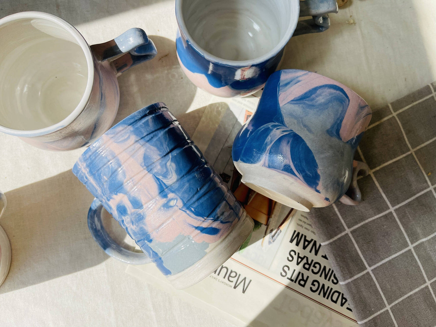Ceramic Coffee Mug Handmade, Texture Of Marble Personalized Pottery Mug