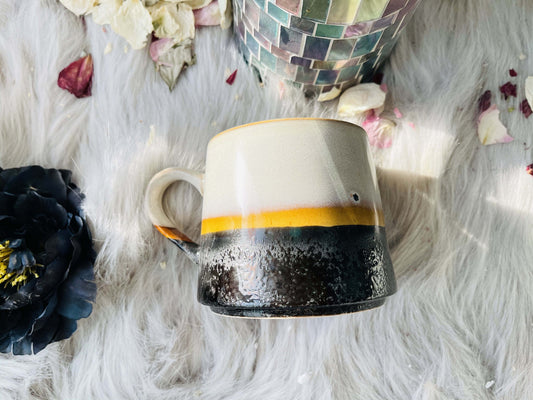 Ceramic Coffee Mug Handmade, Black And White Personalized Mug