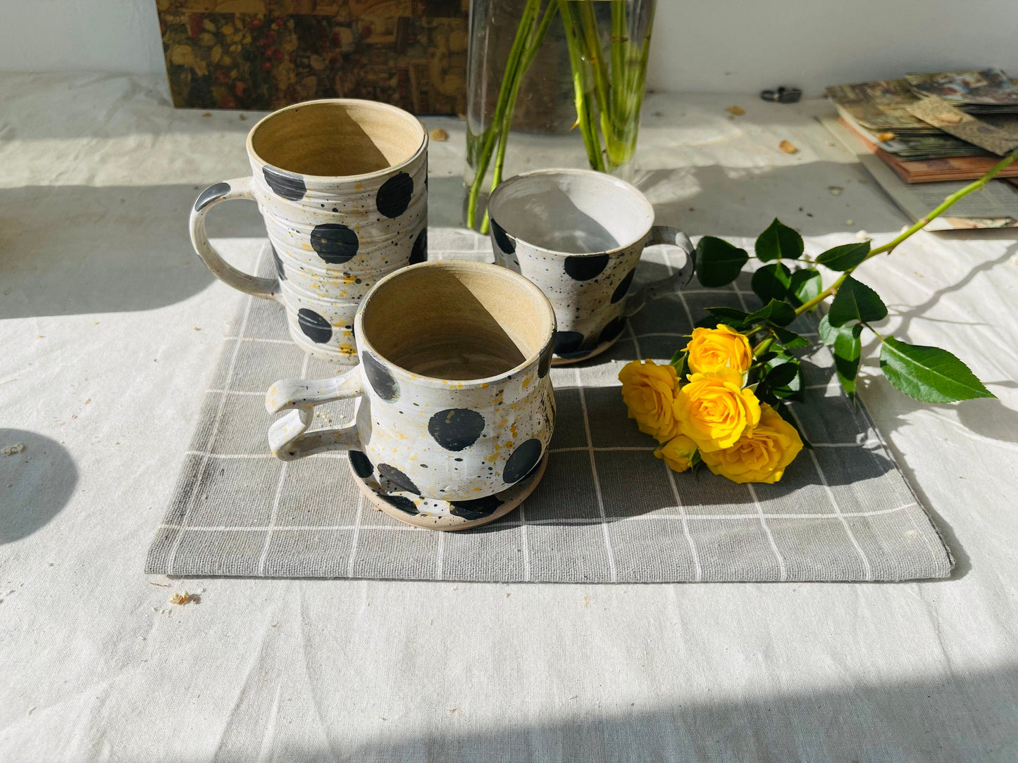 Ceramic Coffee Mug Handmade, Wave Point Personalized Mug